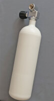 Tauchflasche 2 Liter 300bar komplett mit Ventil weiß