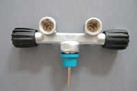 T-valve twin valve compressed air 300bar M25x2mm fixed POLARIS