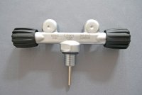 T-valve twin valve compressed air 300bar M25x2mm fixed POLARIS