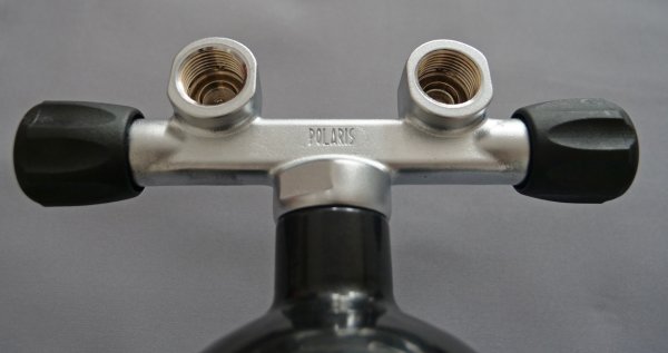 T-valve twin valve compressed air 232bar M25x2mm fixed POLARIS